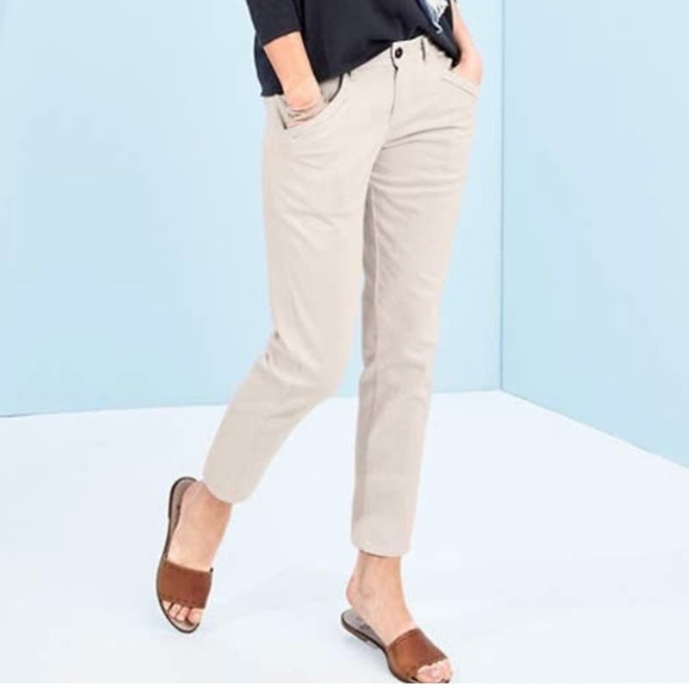 Garnet Hill Classic Cotton Khaki Chino Pants Size 8